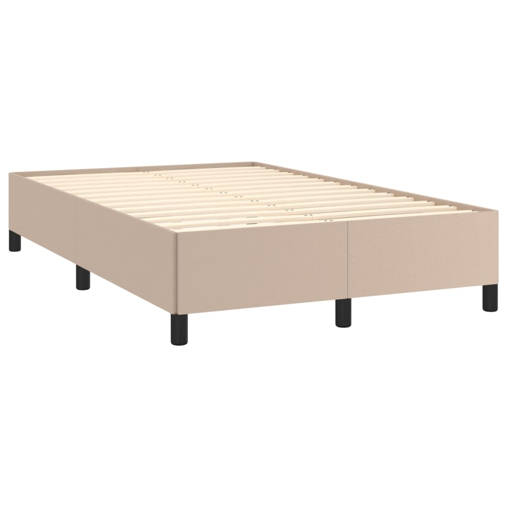 Estrutura de cama sem colchão 120x190cm couro artif. cappuccino