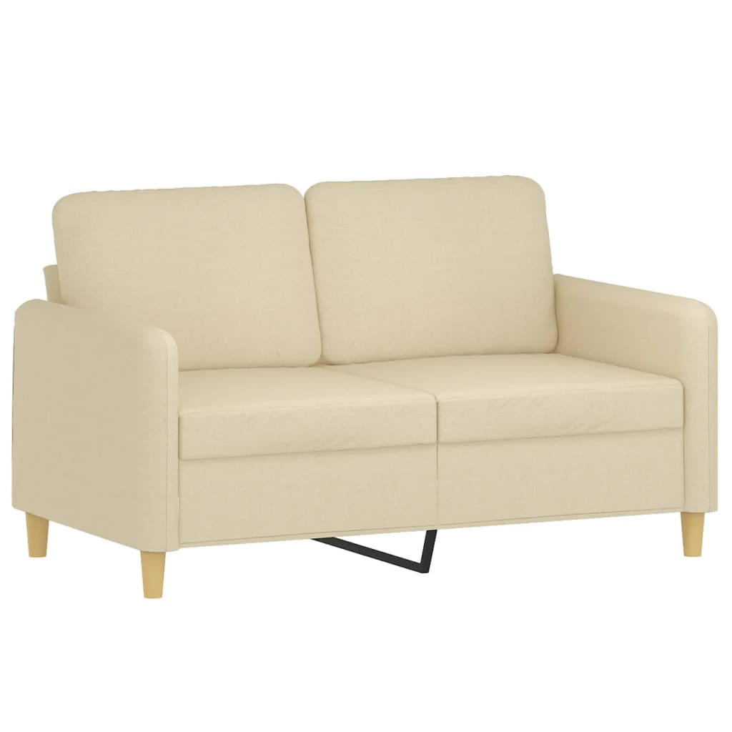 3 Pcs conjunto de sofás com almofadas tecido cor creme