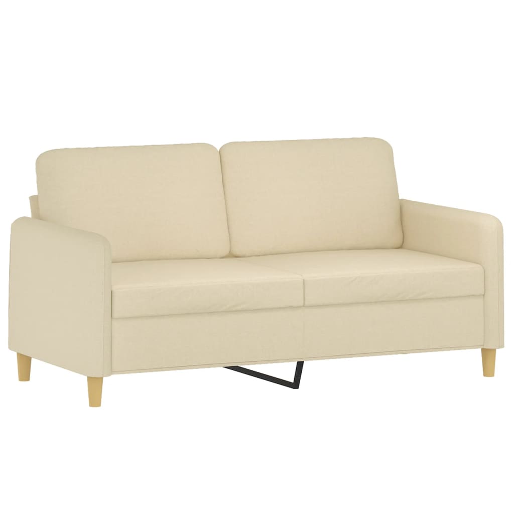 3 Pcs conjunto de sofás com almofadas tecido cor creme