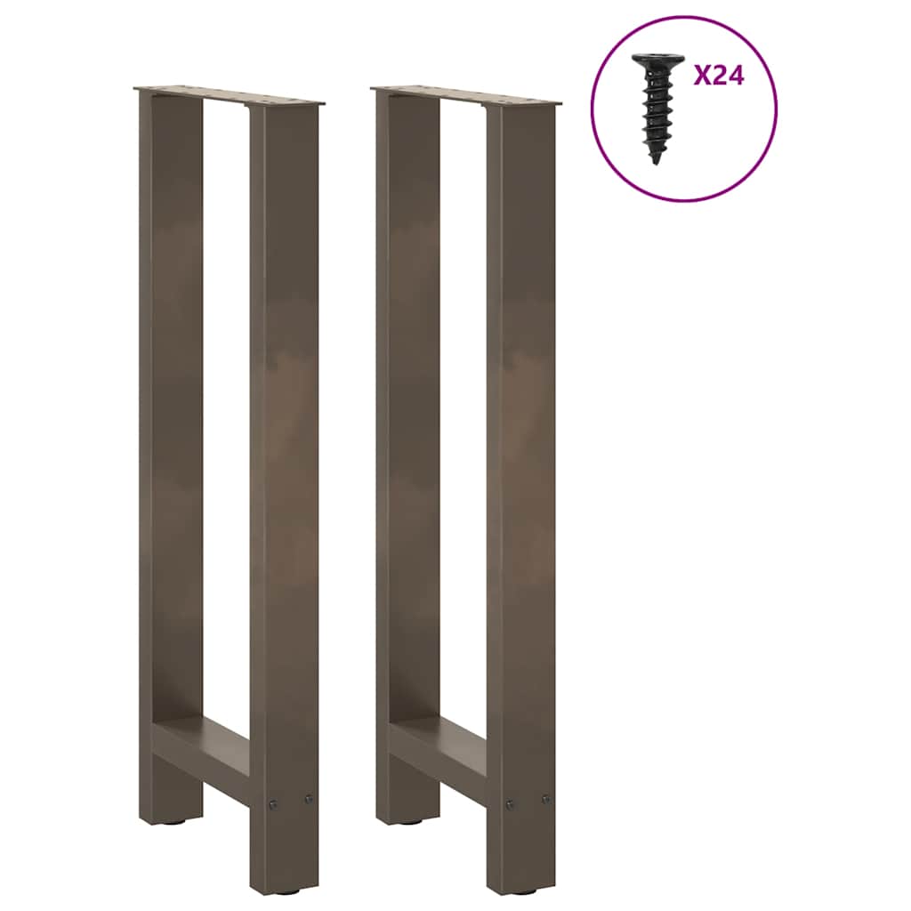 Pés de mesa de bar em aço natural, 2 peças, 50x (100-101) cm, aço