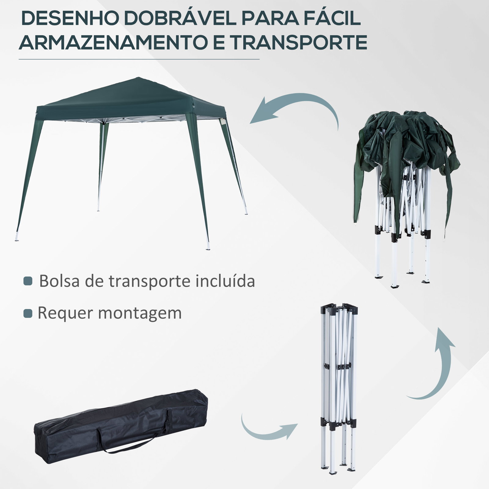 Tenda dobrável tenda com desenho pop up para jardim campismo festas eventos aço e oxford 297x297x250 cm verde