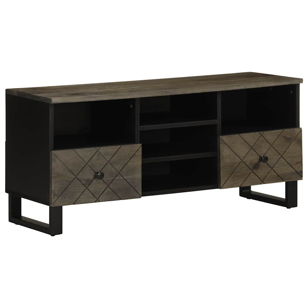 Móvel de TV 100x33x46 cm madeira de mangueira maciça preto
