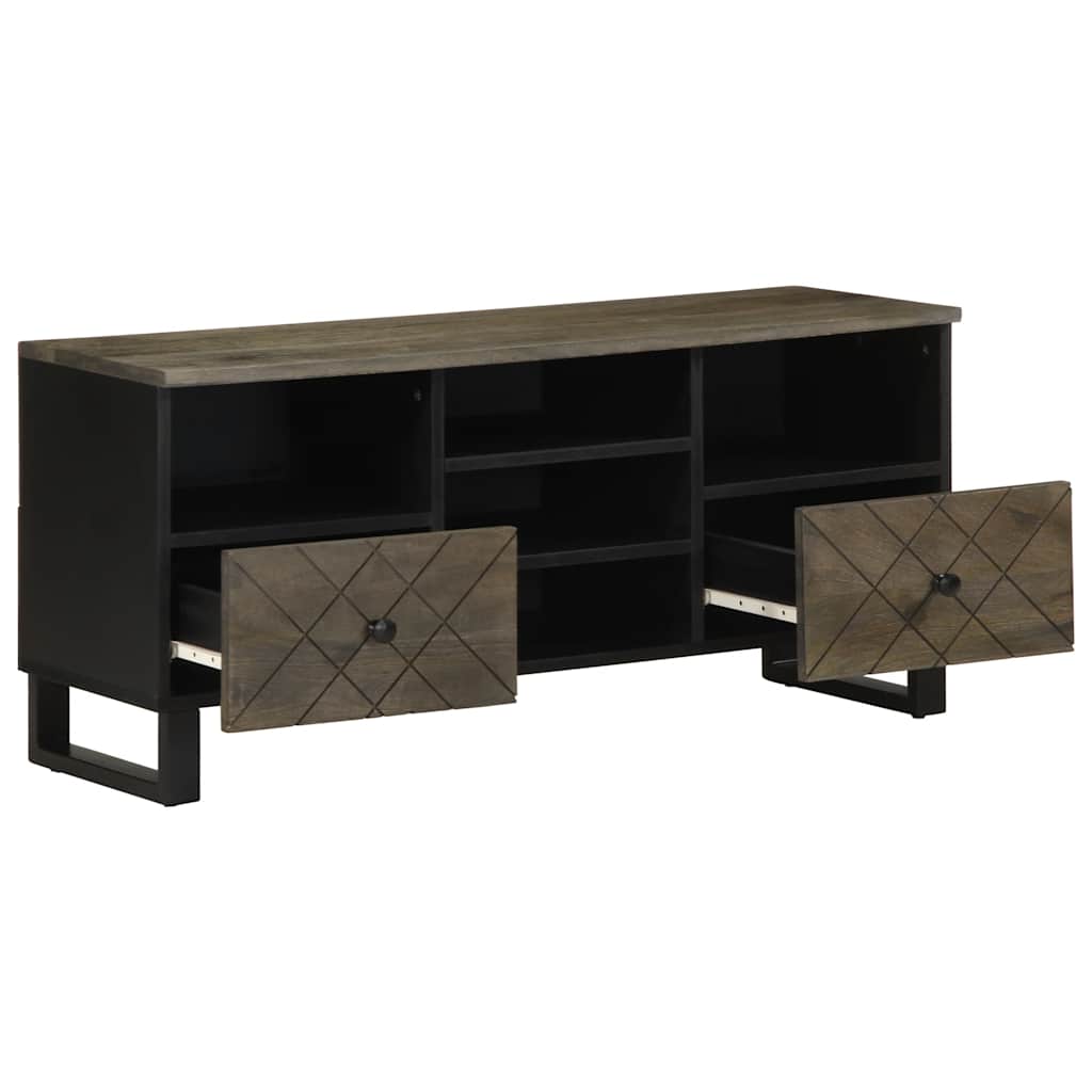 Móvel de TV 100x33x46 cm madeira de mangueira maciça preto
