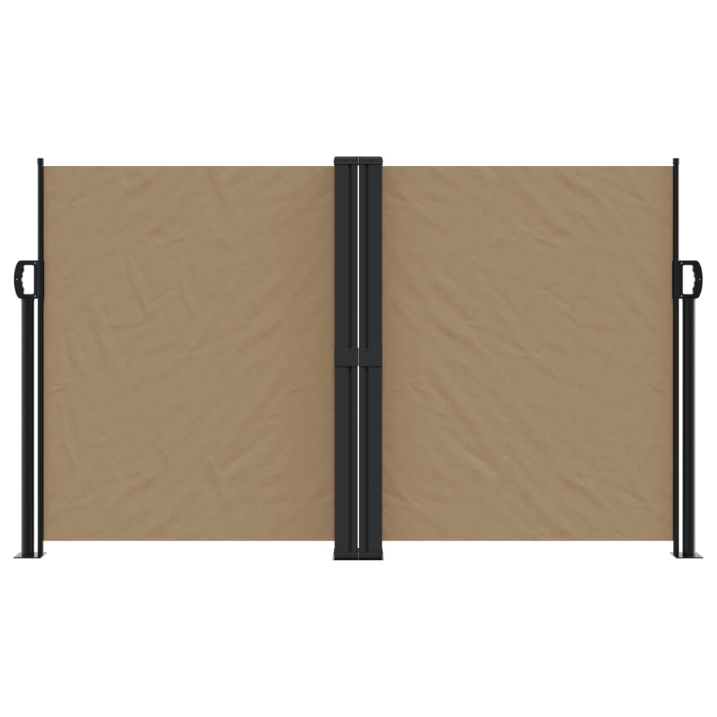 Toldo lateral retrátil 140x1000 cm cinzento-acastanhado