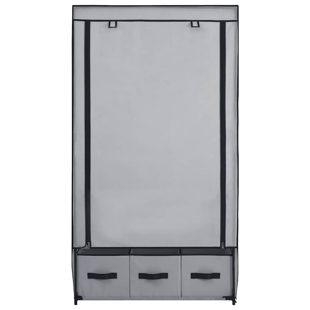 Roupeiro 87x49x159 cm tecido cinzento