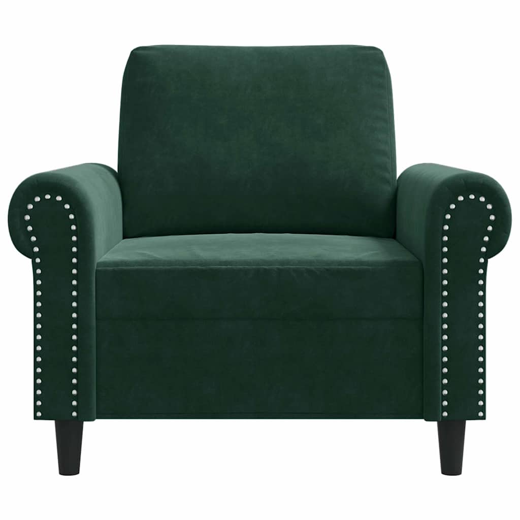 Poltrona 60 cm veludo verde-escuro