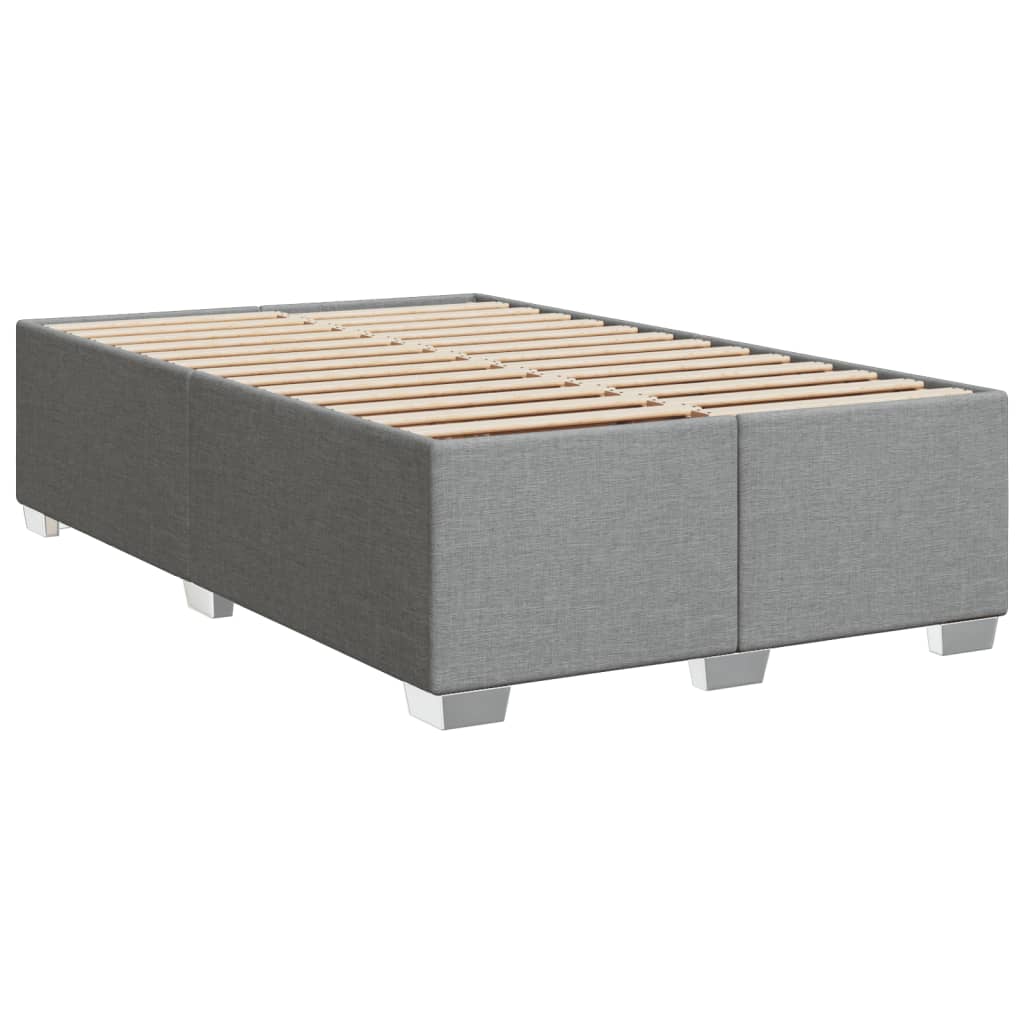 Estrutura de cama sem colchão cinza claro tecido