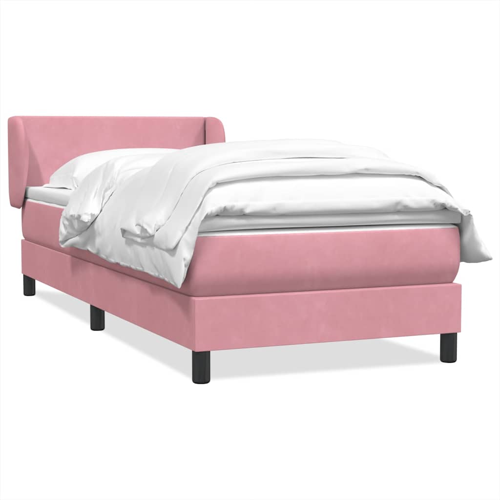 Cama com molas/colchão 80x220 cm veludo rosa