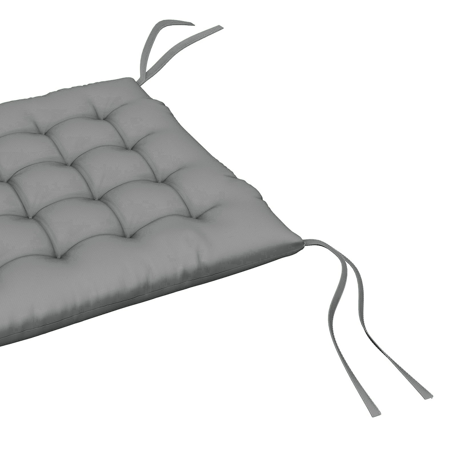 Conjunto de 6 almofadas para cadeiras de jantar 40x40 cm 6 unidades almofadas para cadeiras de jardim acolchoadas com fitas cinzento