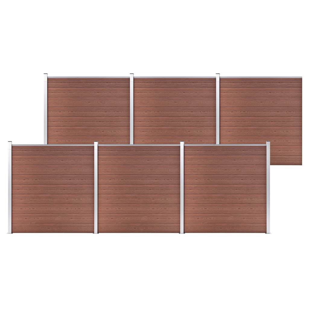 Painel de vedação para jardim 1045x186 cm wpc castanho