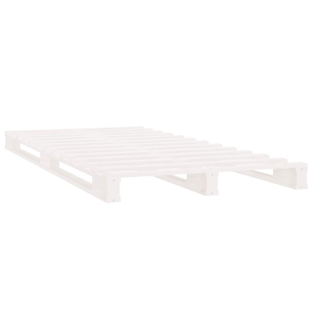 Cama de paletes de solteiro 90x190 cm pinho maciço branco