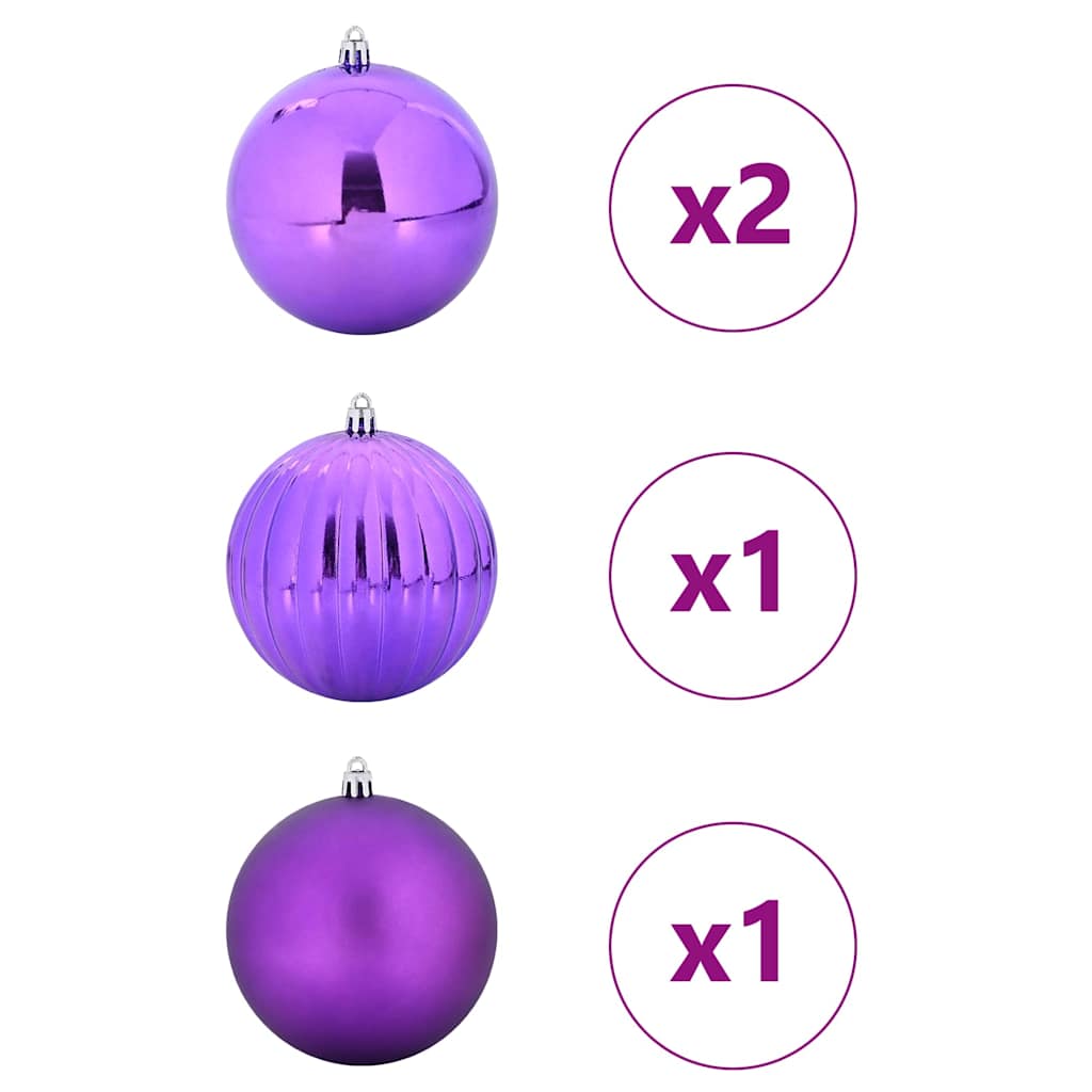 Conjunto de bolas de natal xxl 4 unid. lilás ø 20 cm plástico