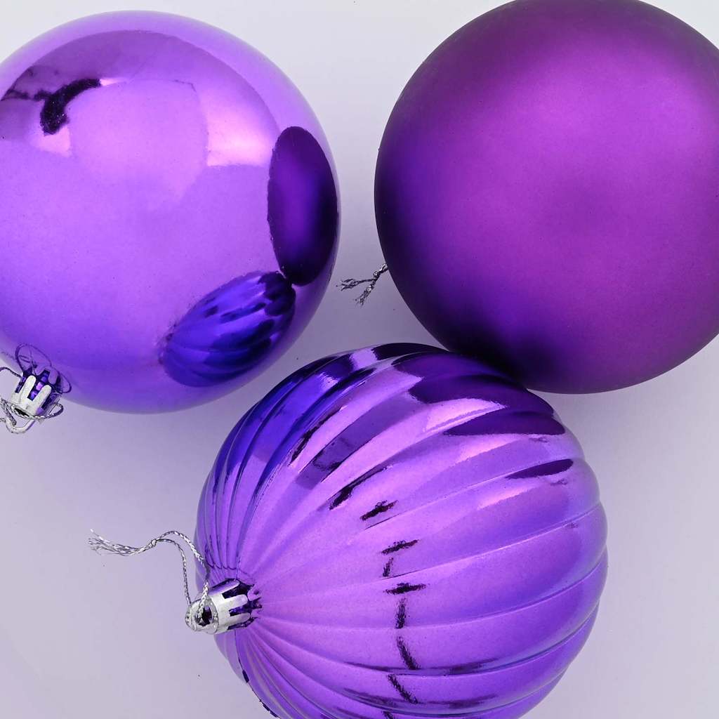 Conjunto de bolas de natal xxl 4 unid. lilás ø 20 cm plástico