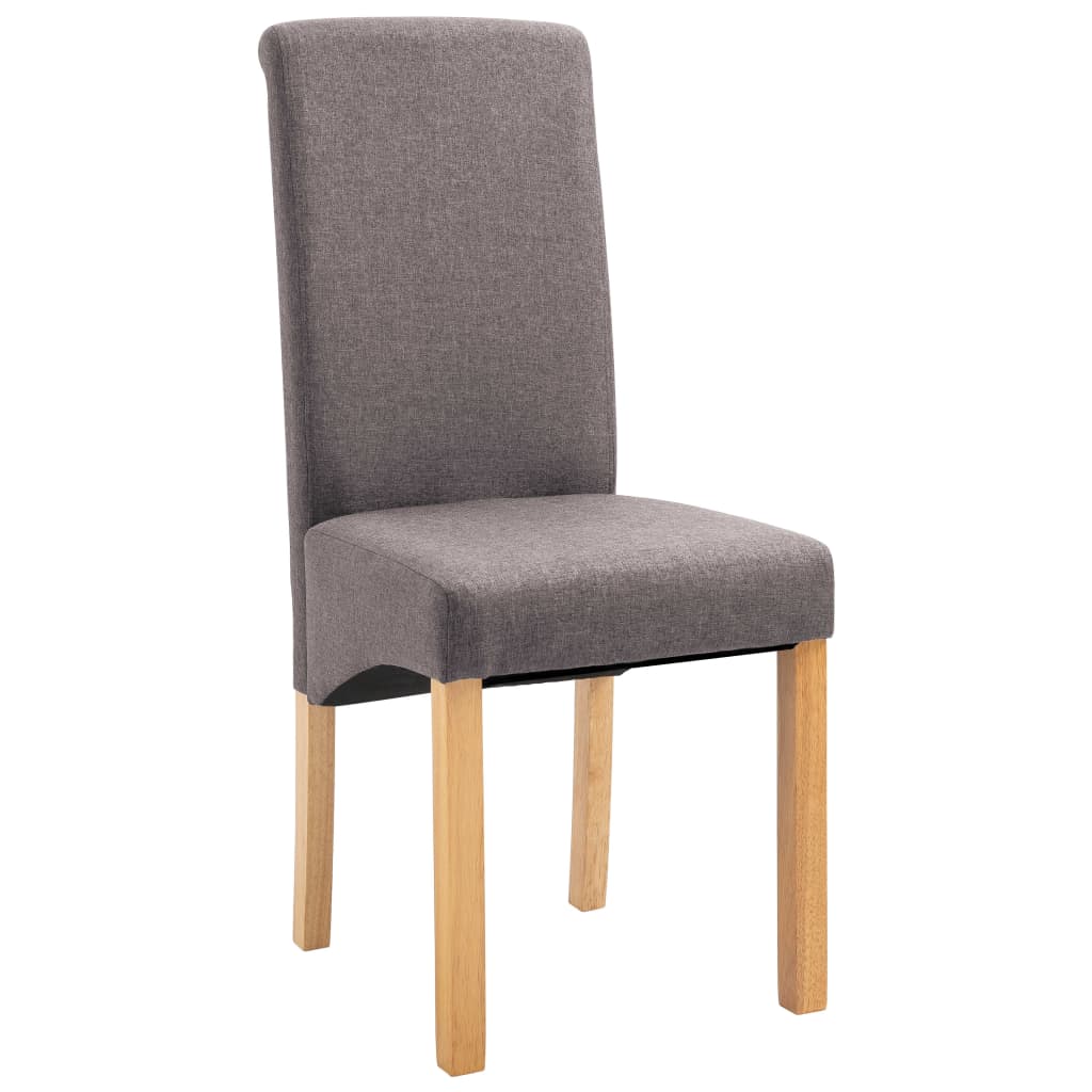 Cadeiras de jantar 4 pcs tecido cinzento-acastanhado