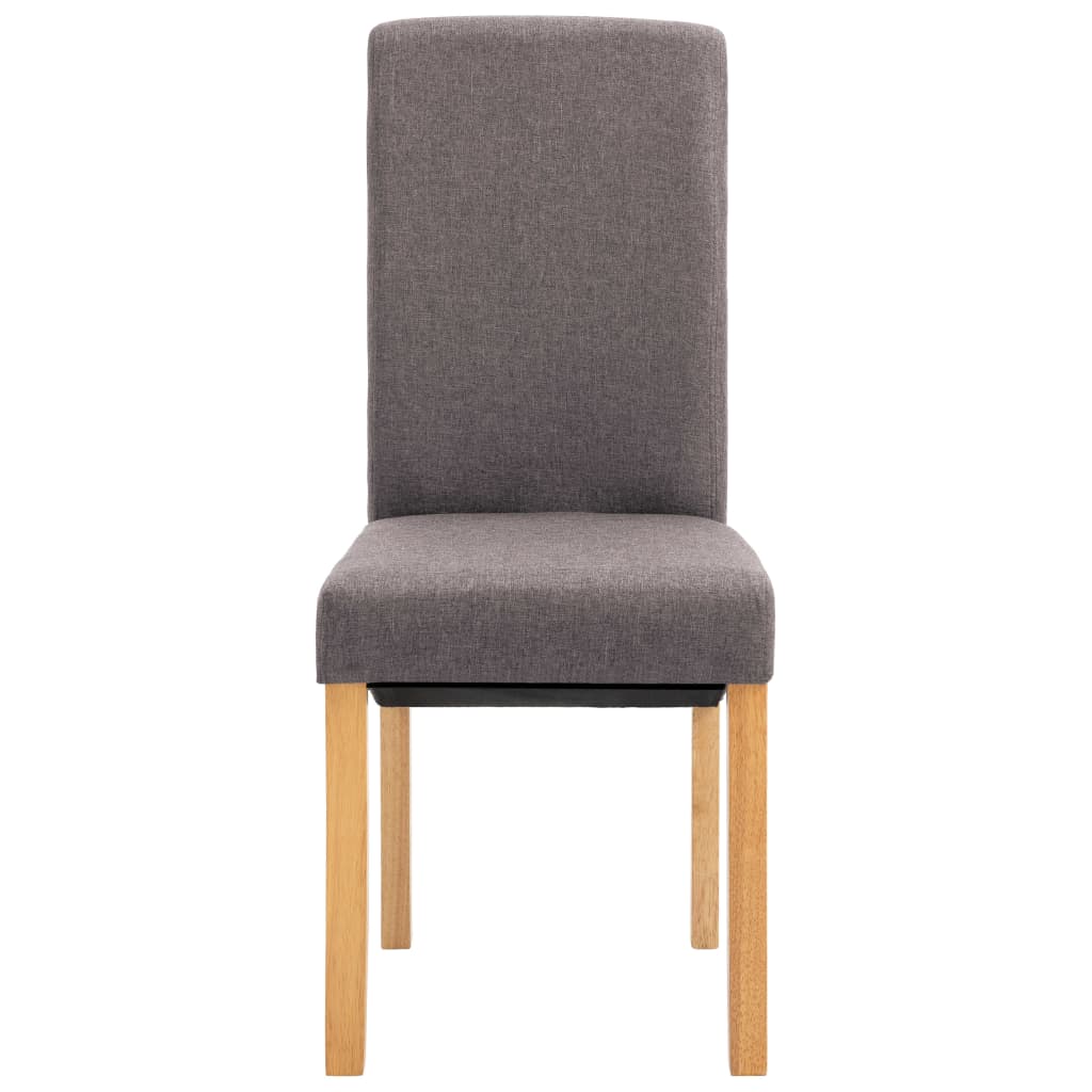 Cadeiras de jantar 4 pcs tecido cinzento-acastanhado
