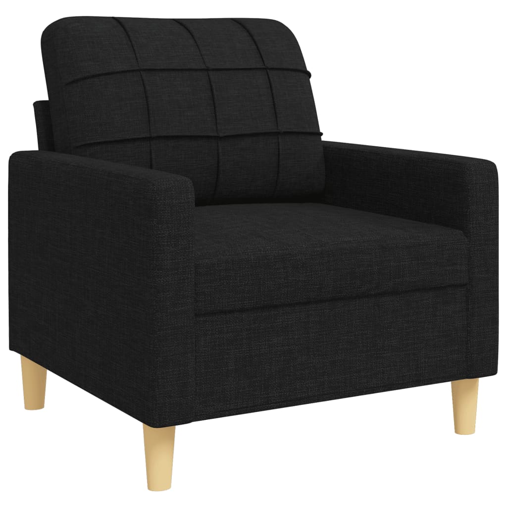 3 Pcs conjunto de sofás tecido preto
