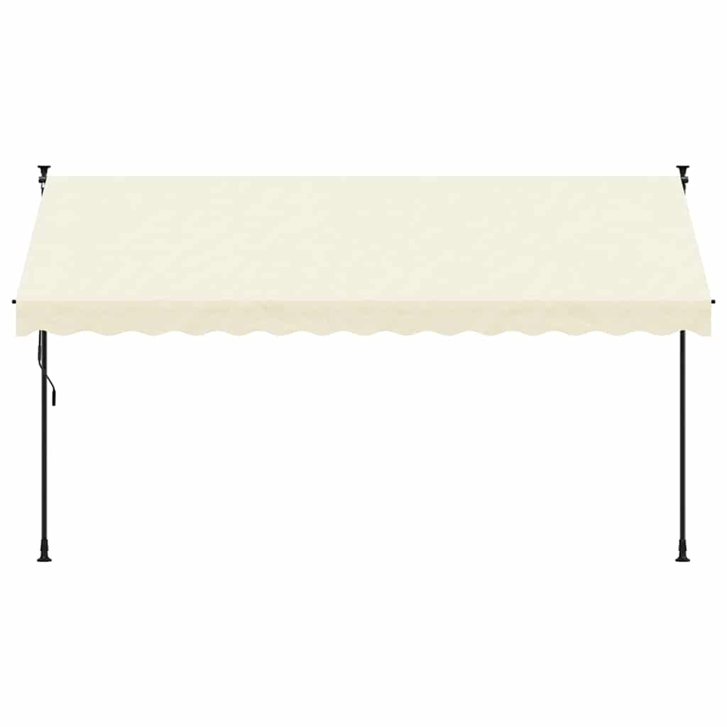 Toldo retrátil 350x150 cm tecido e aço cor creme