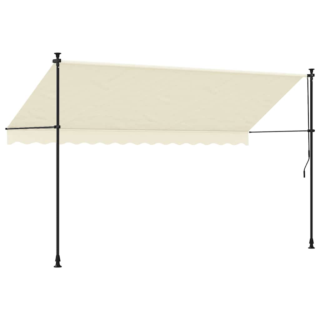 Toldo retrátil 350x150 cm tecido e aço cor creme