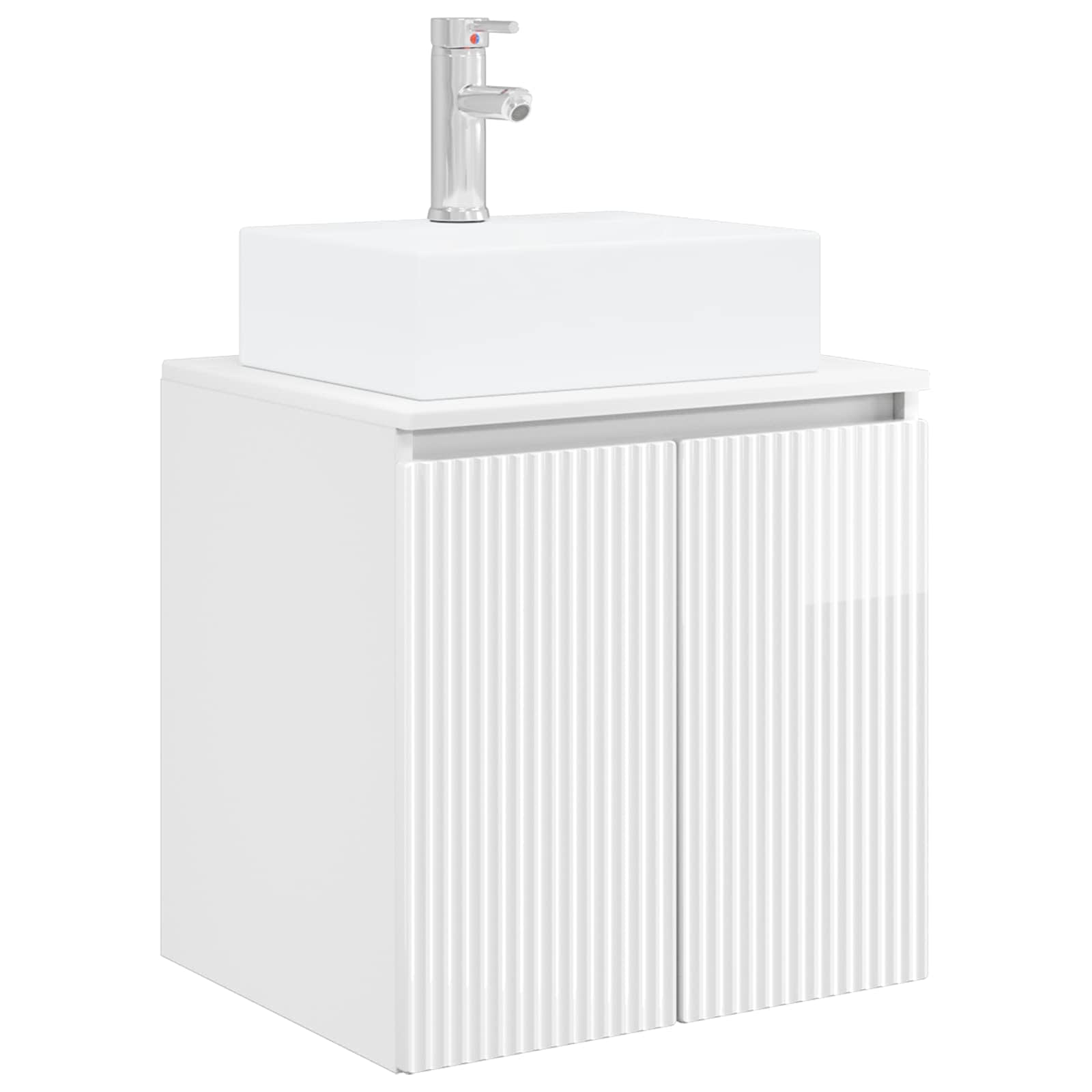 Vaidade com pia suspensa branco brilhante 49,5 x 41 x 62,5 cm