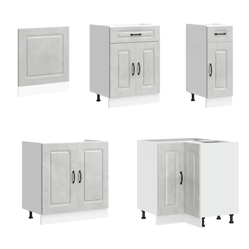 11 Peças armário de cozinha conjunto kalmar concreto cinza