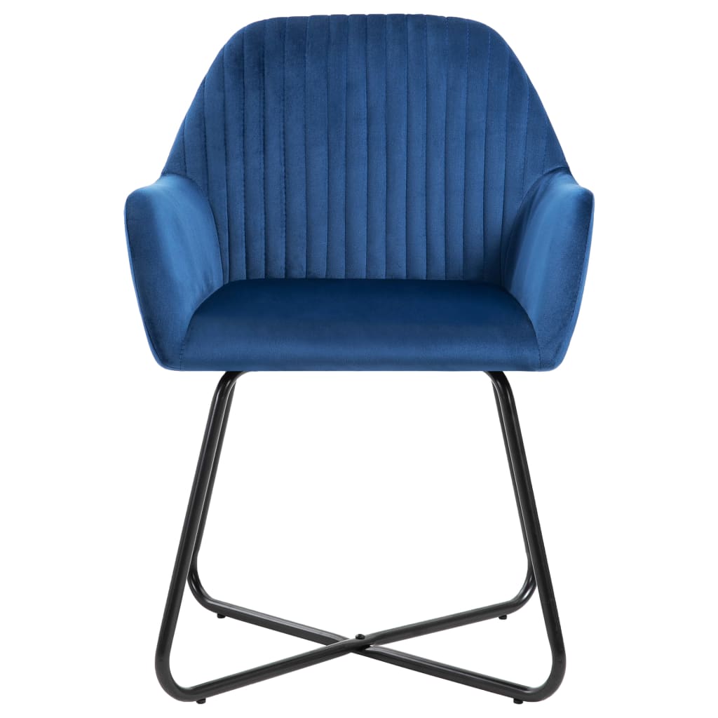Cadeiras de jantar 2 pcs veludo azul