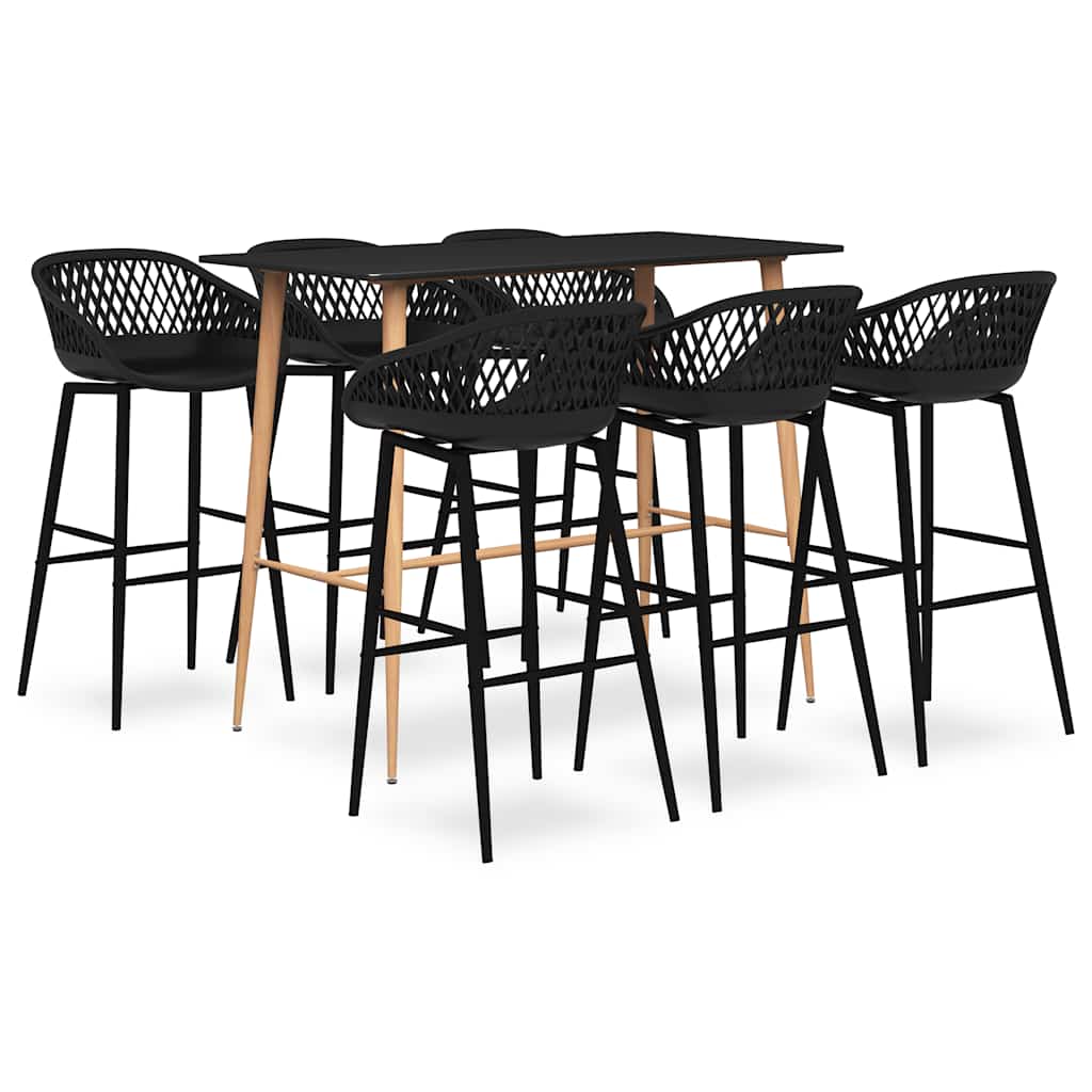 7 Pcs conjunto de bar preto