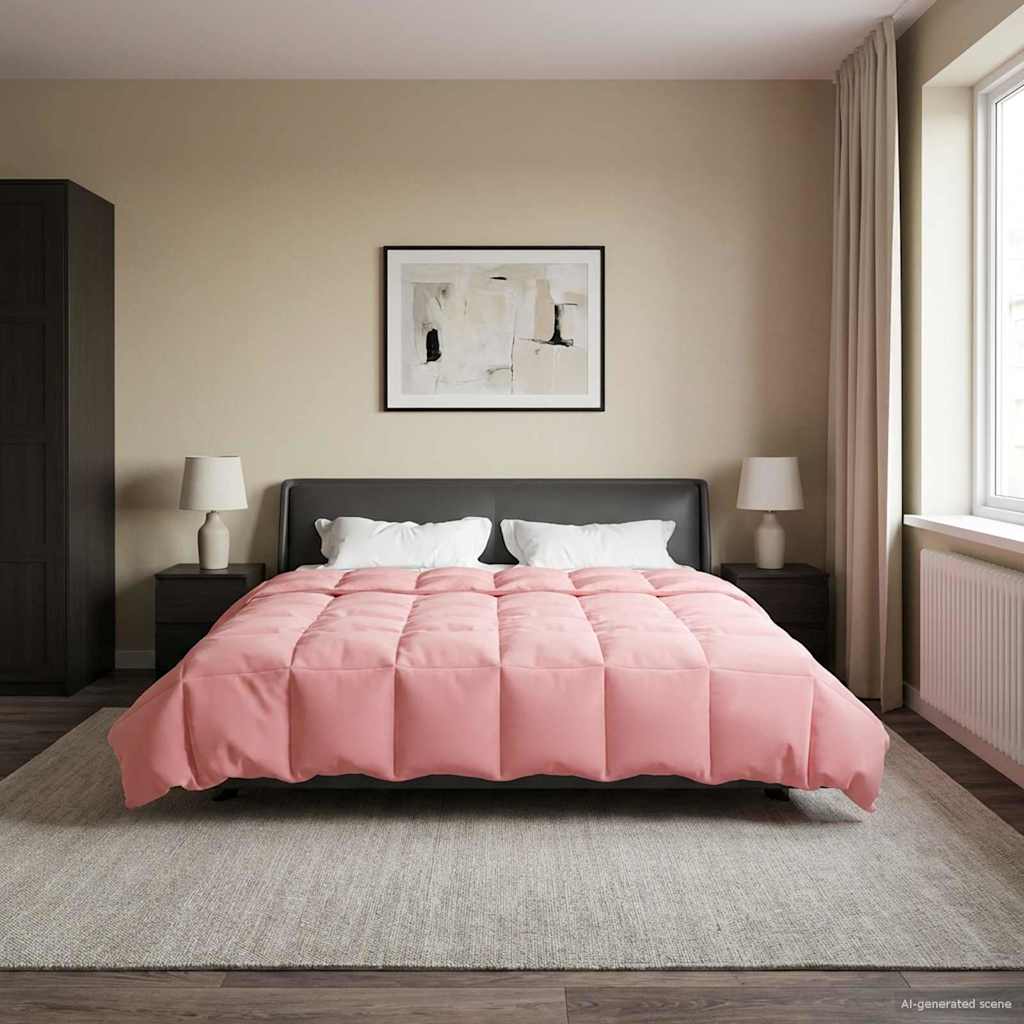 Edredom de verão simples rosa 200 x 200 cm microfibra