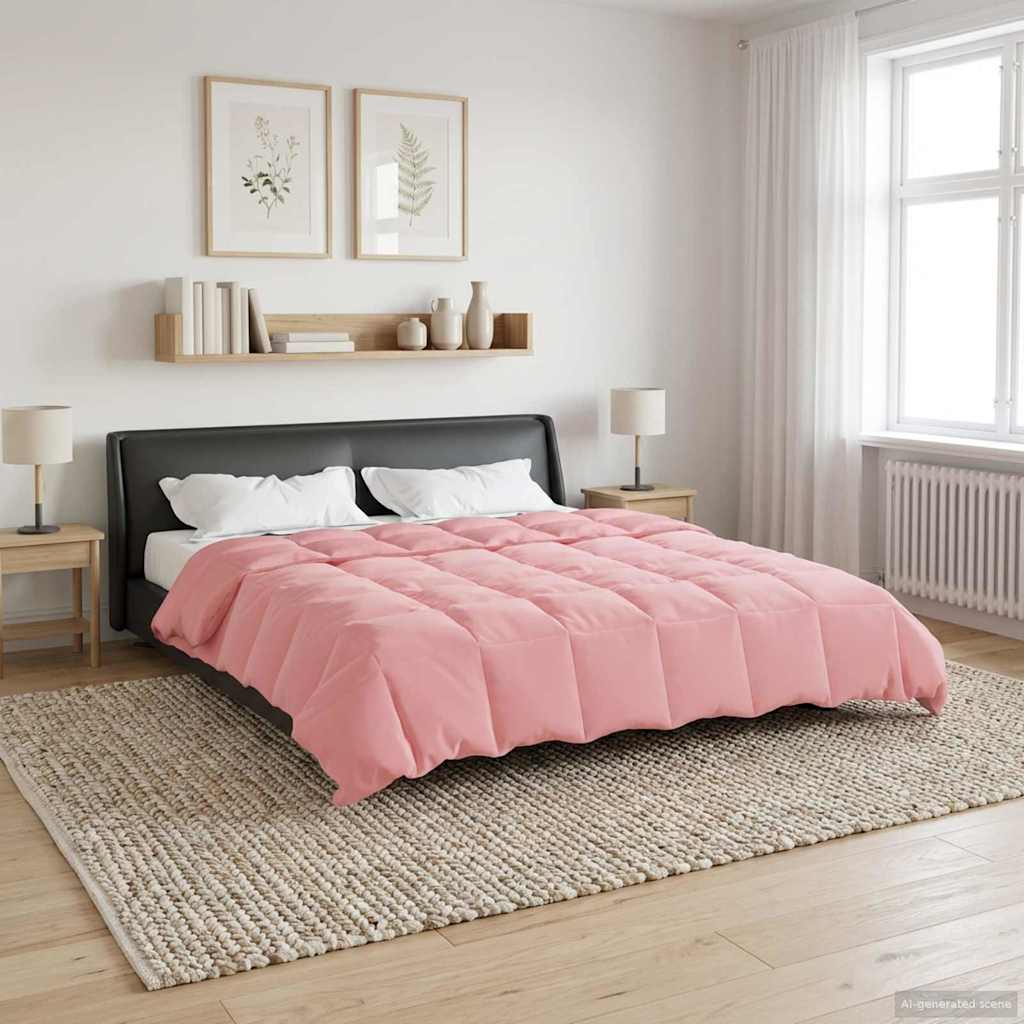 Edredom de verão simples rosa 200 x 200 cm microfibra