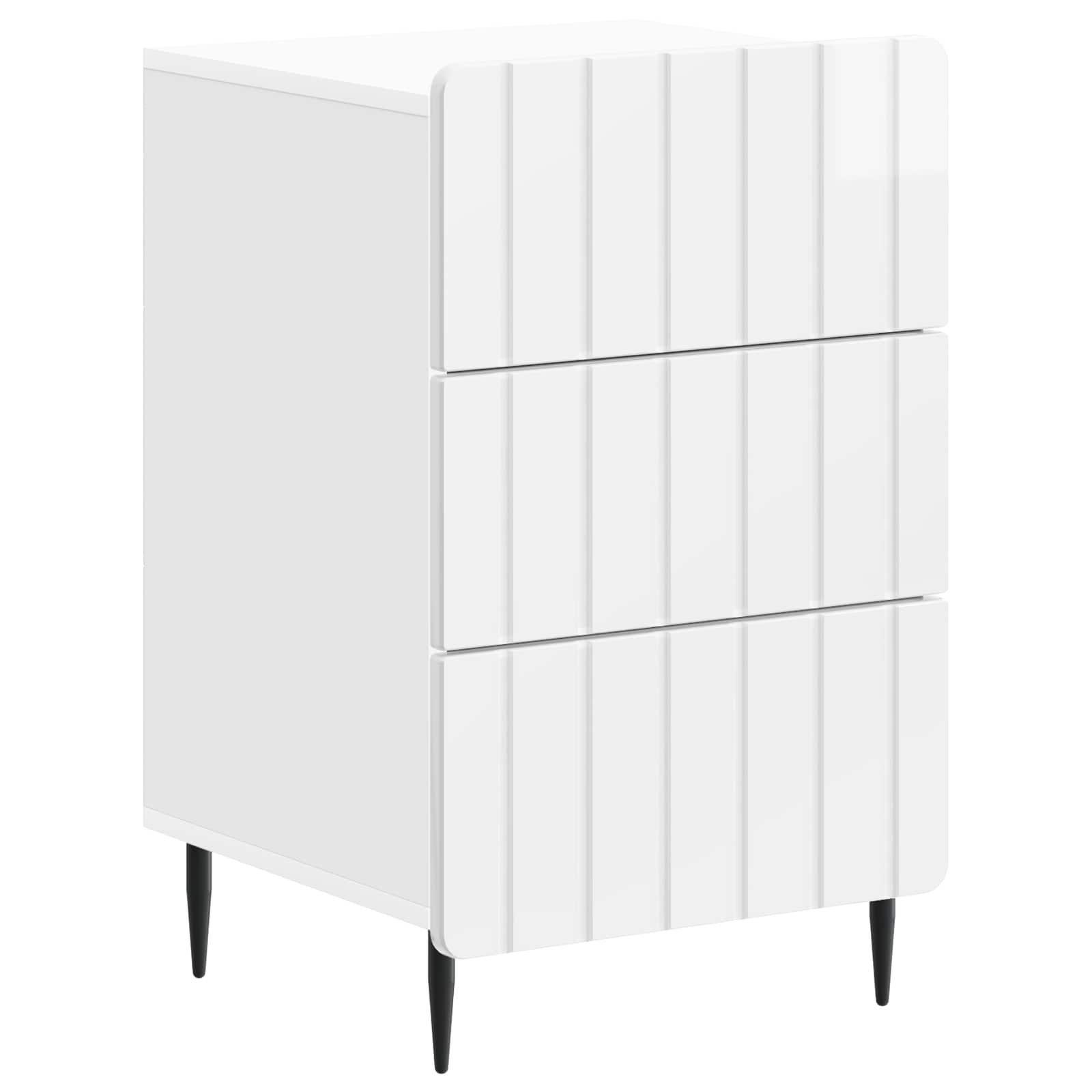 Armário de cabeceira com gaveta branco brilhante 43x 41 x 68 cm