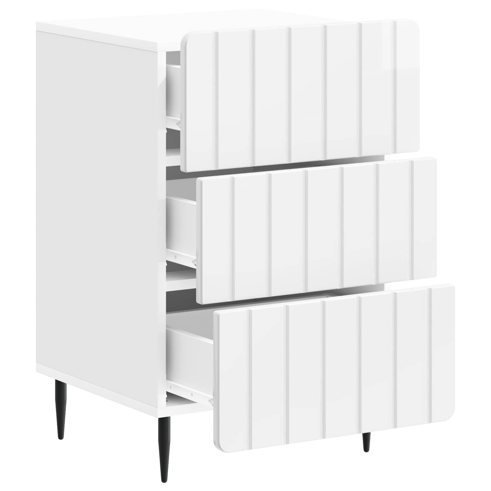 Armário de cabeceira com gaveta branco brilhante 43x 41 x 68 cm