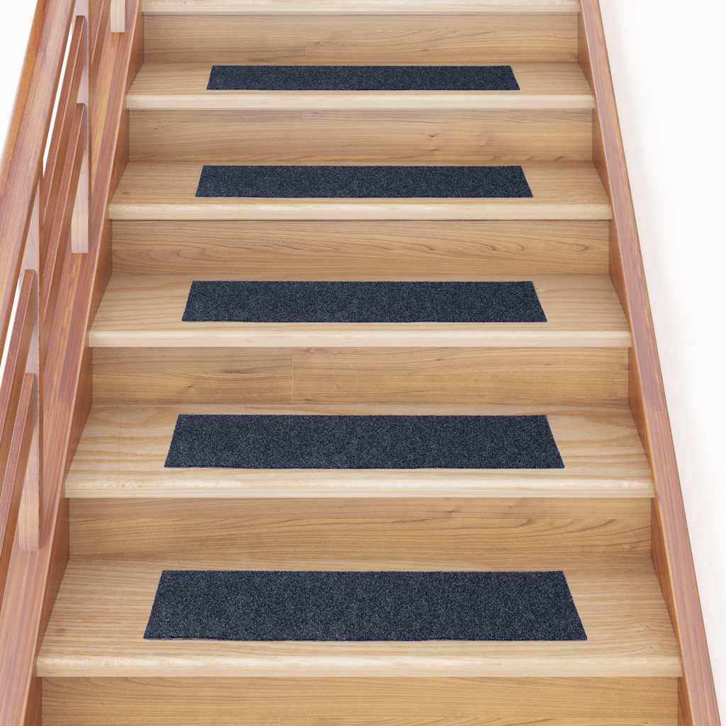 Tapetes de escada autoadesivos 30 peças 76x20 cm cinza azul retangular