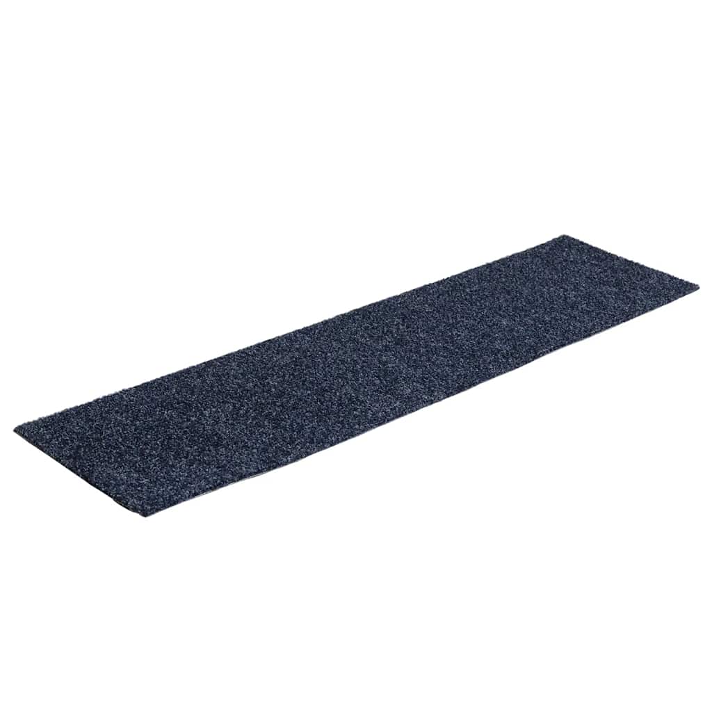 Tapetes de escada autoadesivos 30 peças 76x20 cm cinza azul retangular