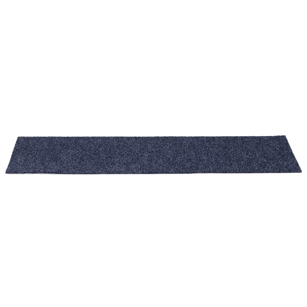 Tapetes de escada autoadesivos 30 peças 76x20 cm cinza azul retangular