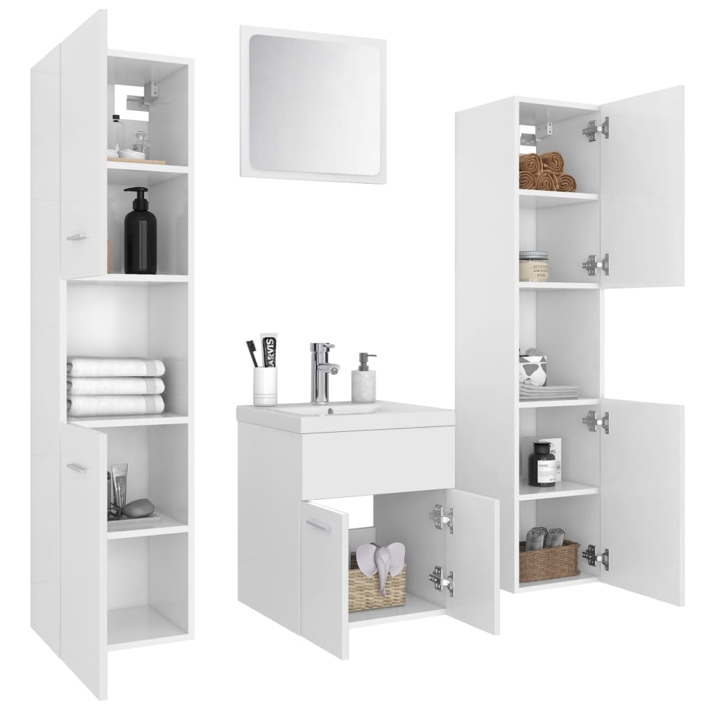 Conjunto de móveis de casa de banho contraplacado branco