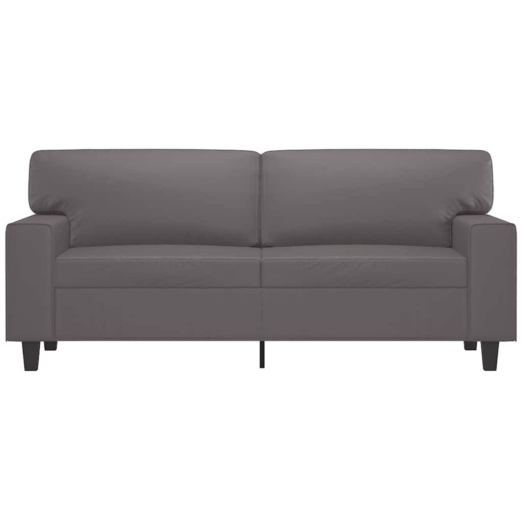 Sofá de 2 lugares 140 cm couro artificial cinza
