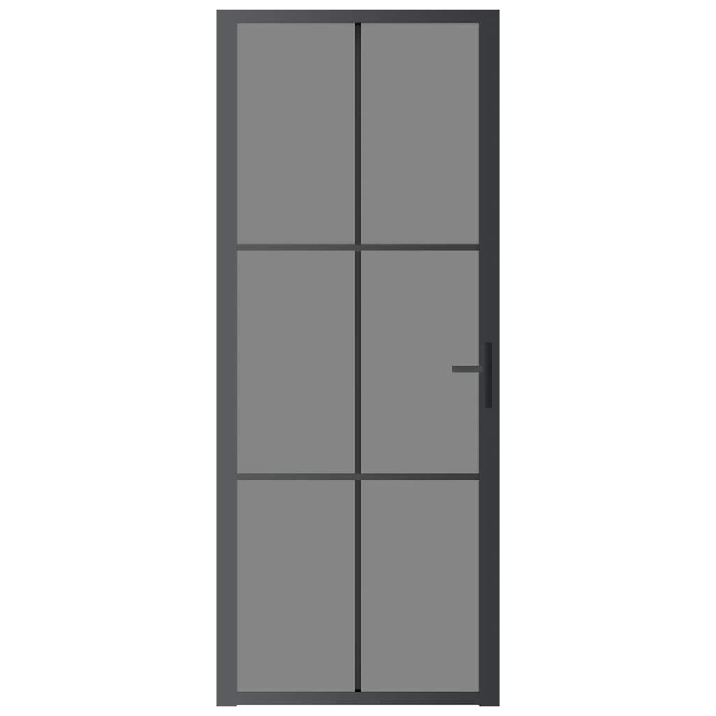 Porta de interior 83x201,5 cm vidro esg e alumínio preto