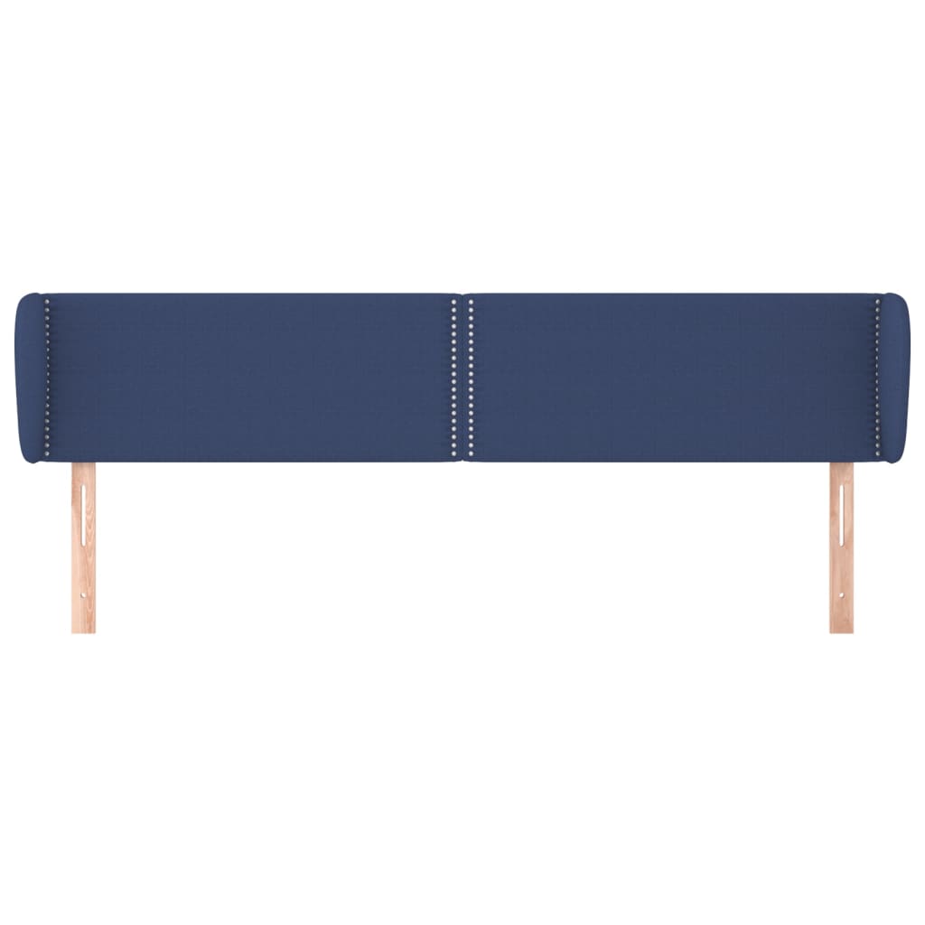 Cabeceira de cama c/ abas tecido 183x23x78/88 cm azul