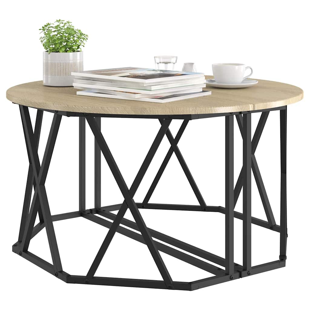 Mesa de centro carvalho sonoma 80 x 80 x 42 cm