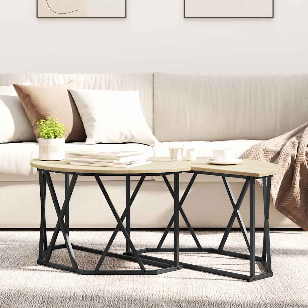 Mesa de centro carvalho sonoma 80 x 80 x 42 cm