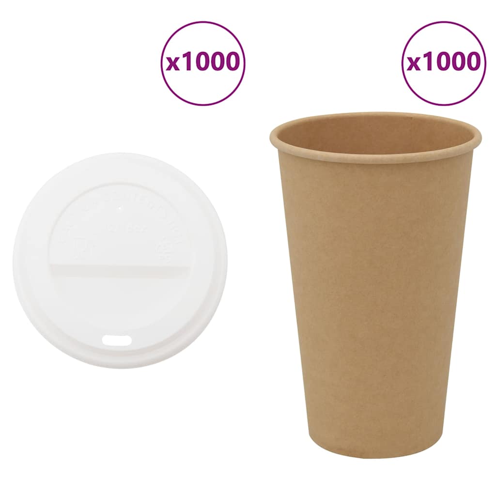 Copos de café de papel com tampas 1000 pcs 16oz 400ml