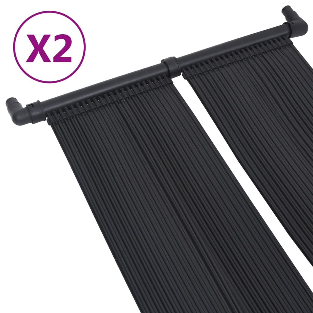 Painéis aquecedores solares de piscina 2 pcs 80x310 cm