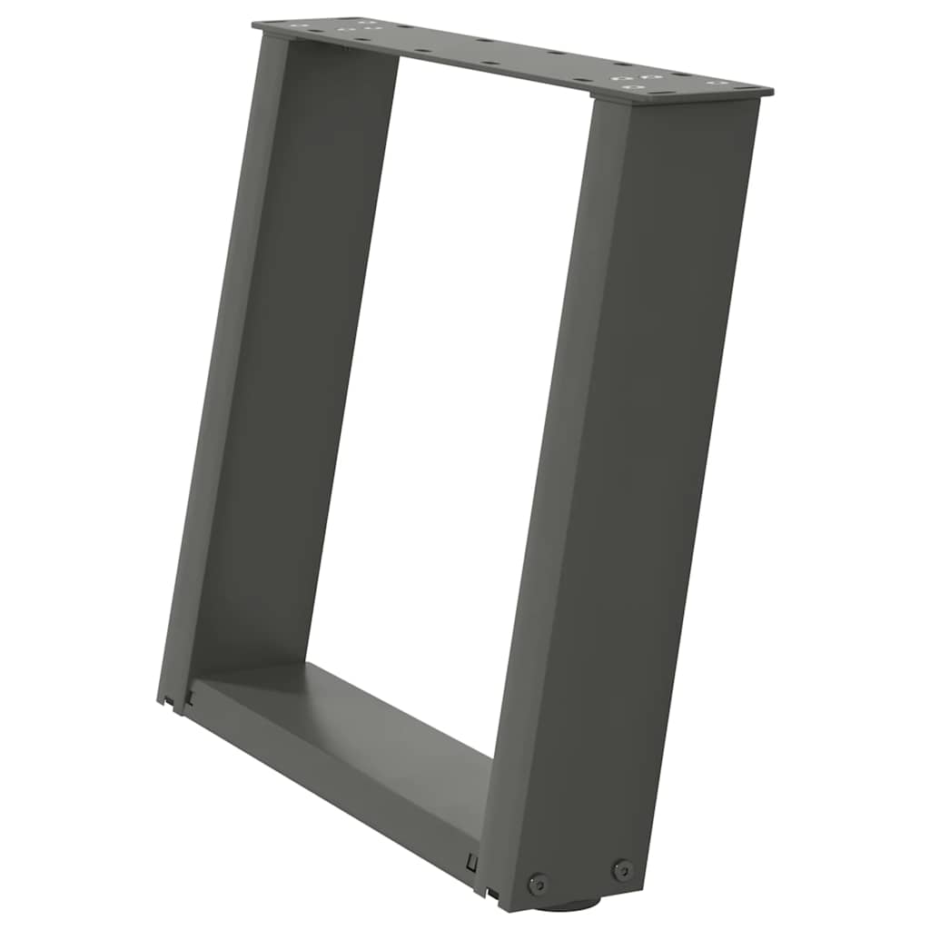 Pés para mesa de centro em forma de u, 2 peças, antracite, 50x (42-43) cm, aço