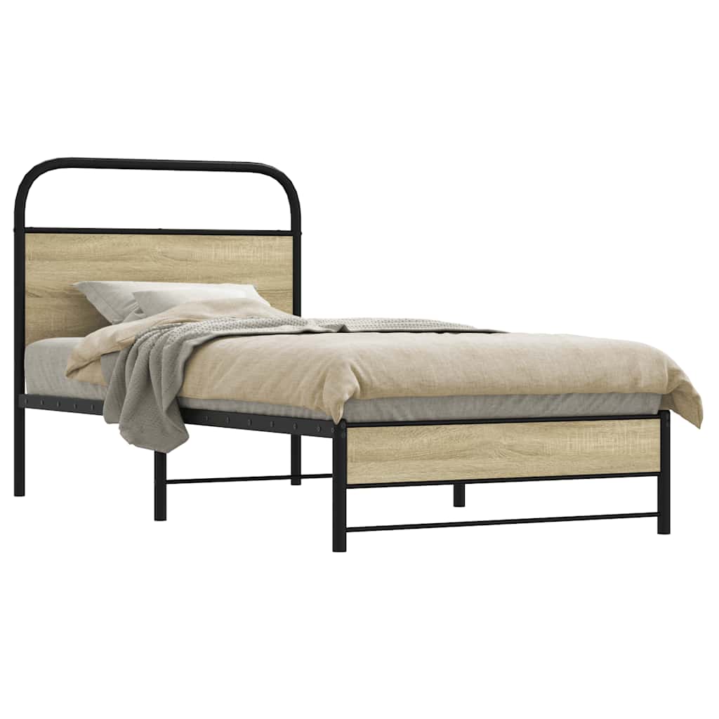 Estrutura cama s/ colchão derivados de madeira carvalho sonoma
