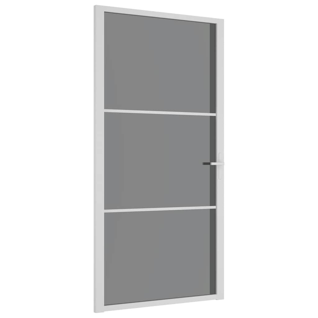 Porta de interior 102,5x201,5 cm vidro esg e alumínio branco