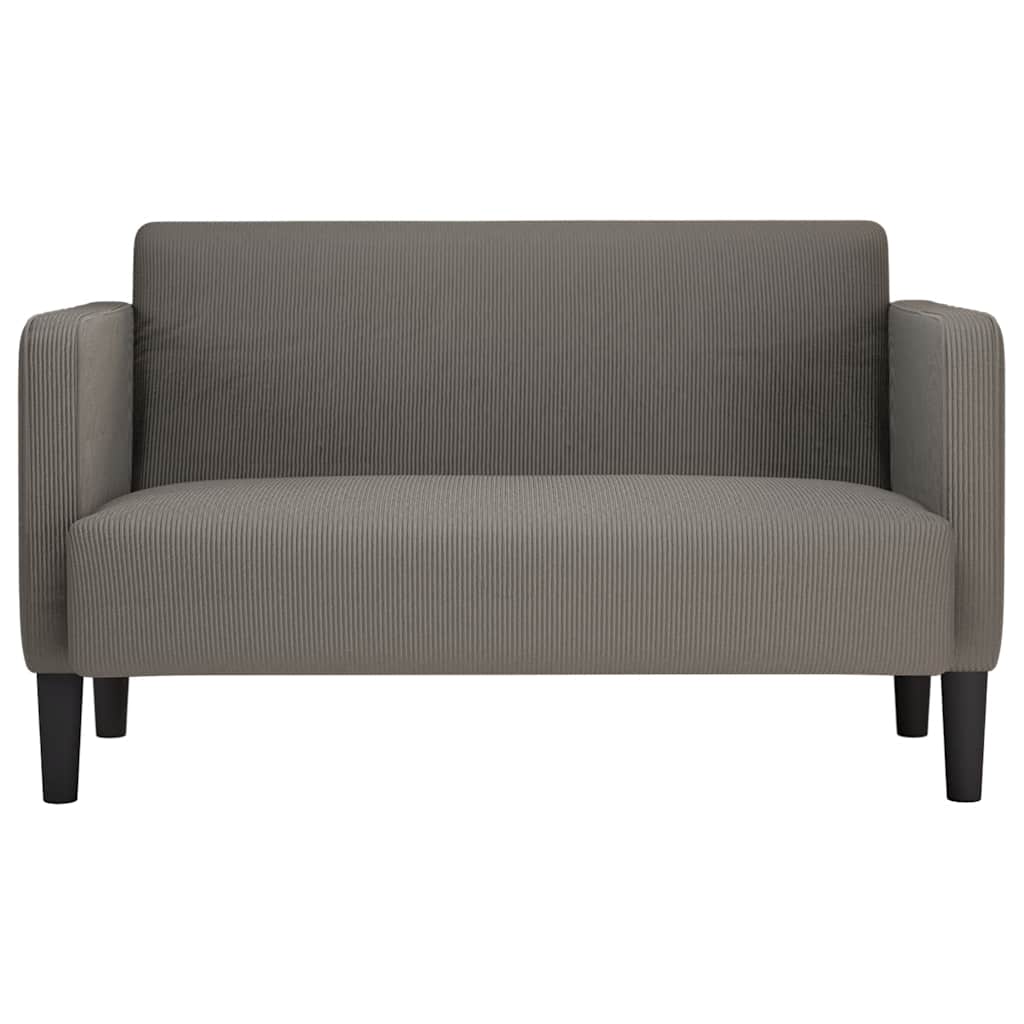 Sofá-luvas 109 cm tecido corduroy cinzento-claro