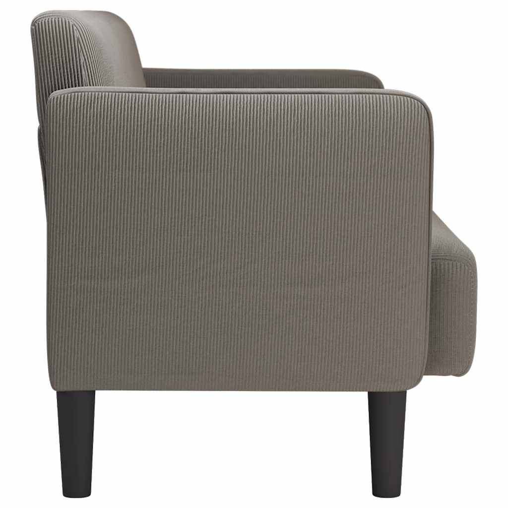 Sofá-luvas 109 cm tecido corduroy cinzento-claro