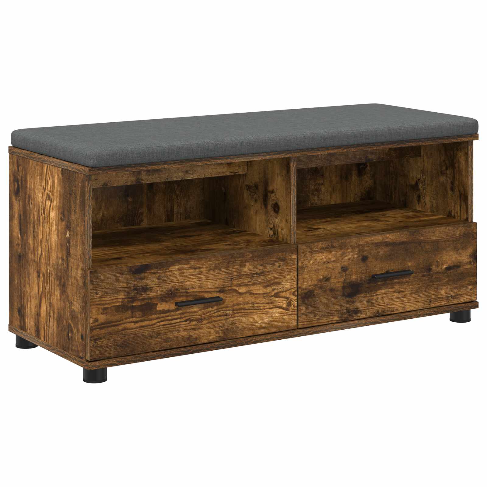 Banco de hall com almofada carvalho fumado 100 x 38 x 46 cm