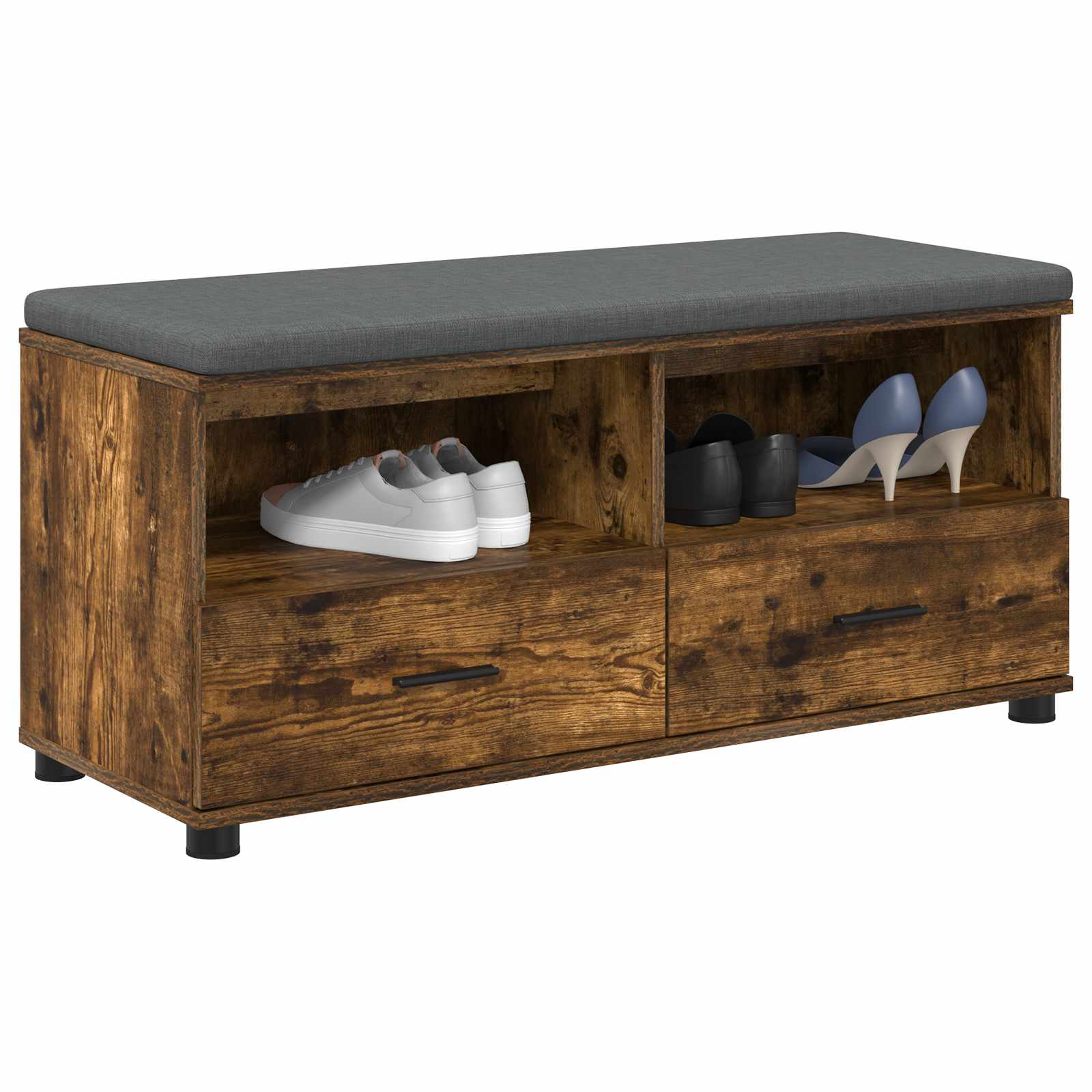 Banco de hall com almofada carvalho fumado 100 x 38 x 46 cm