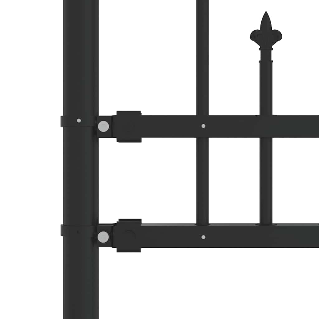 Cerca de jardim kampen com ponta em forma de lança, preto, 240x175cm, em aço.