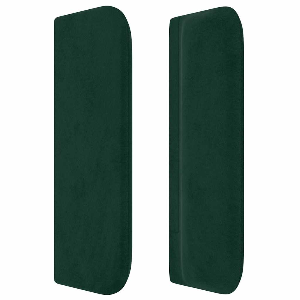 Cabeceira de cama c/ abas veludo 163x16x78/88cm verde-escuro